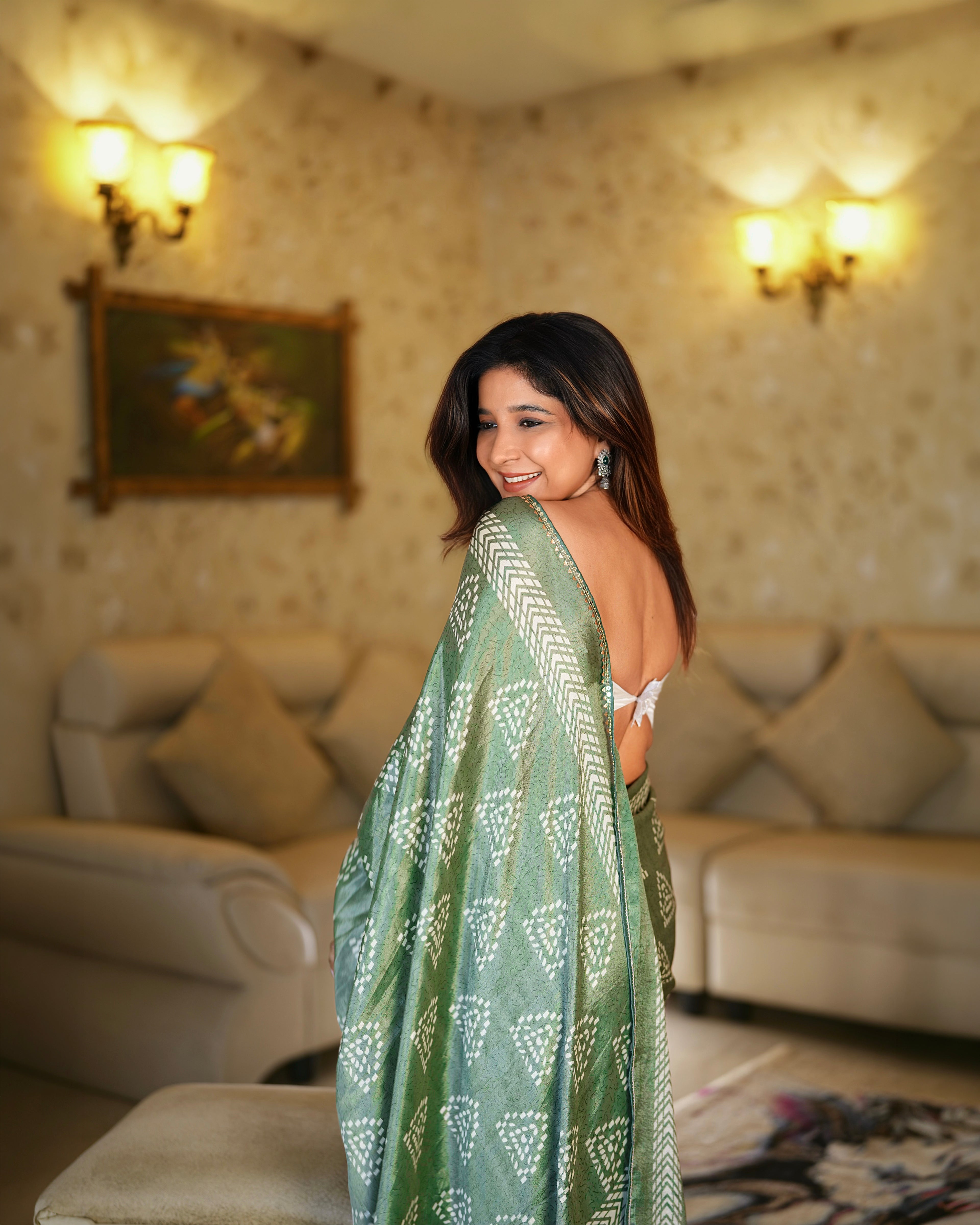 Chikankari Sage Saanvi Soft Touch Saree
