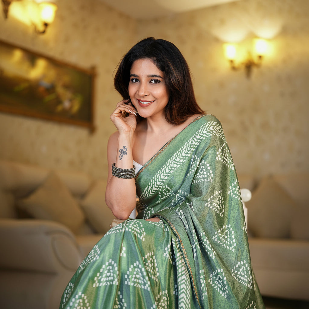 Chikankari Sage Saanvi Soft Touch Saree