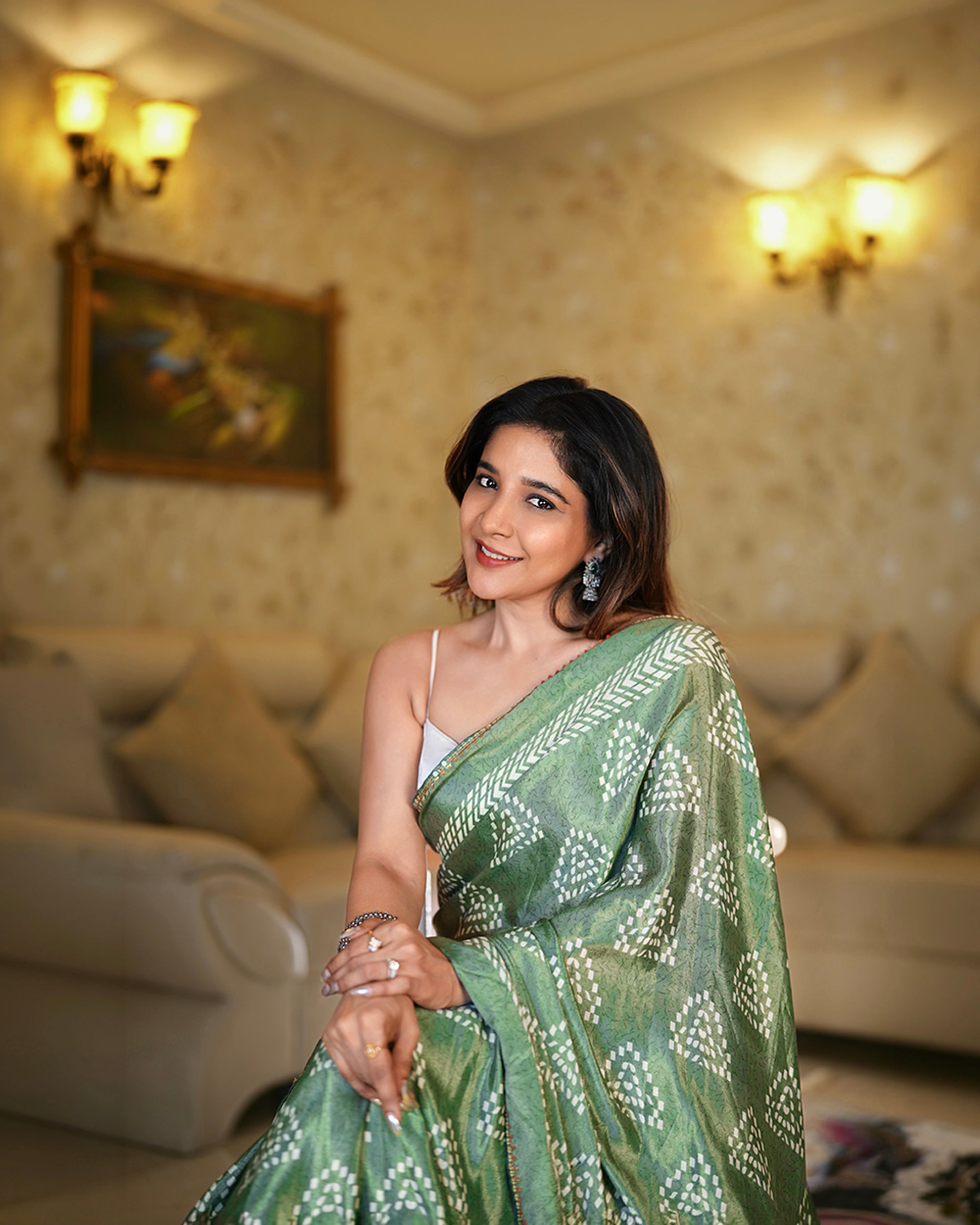 Chikankari Sage Saanvi Soft Touch Saree